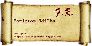 Forintos Réka névjegykártya