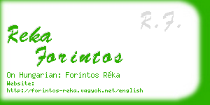 reka forintos business card